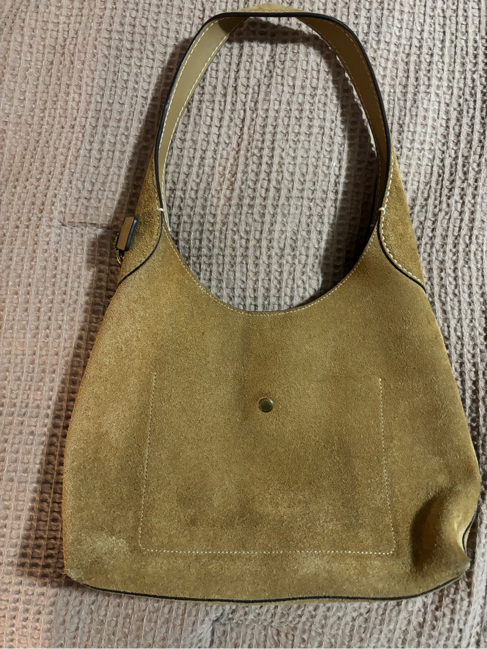 Coach Olive Green Suede Shoulder Bag - Picture 2 of 7